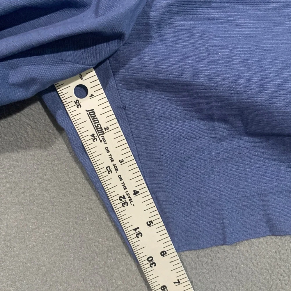 Ann Taylor Factory Blue Textured Chino Shorts Womens Size 4 Button Detail Cotton